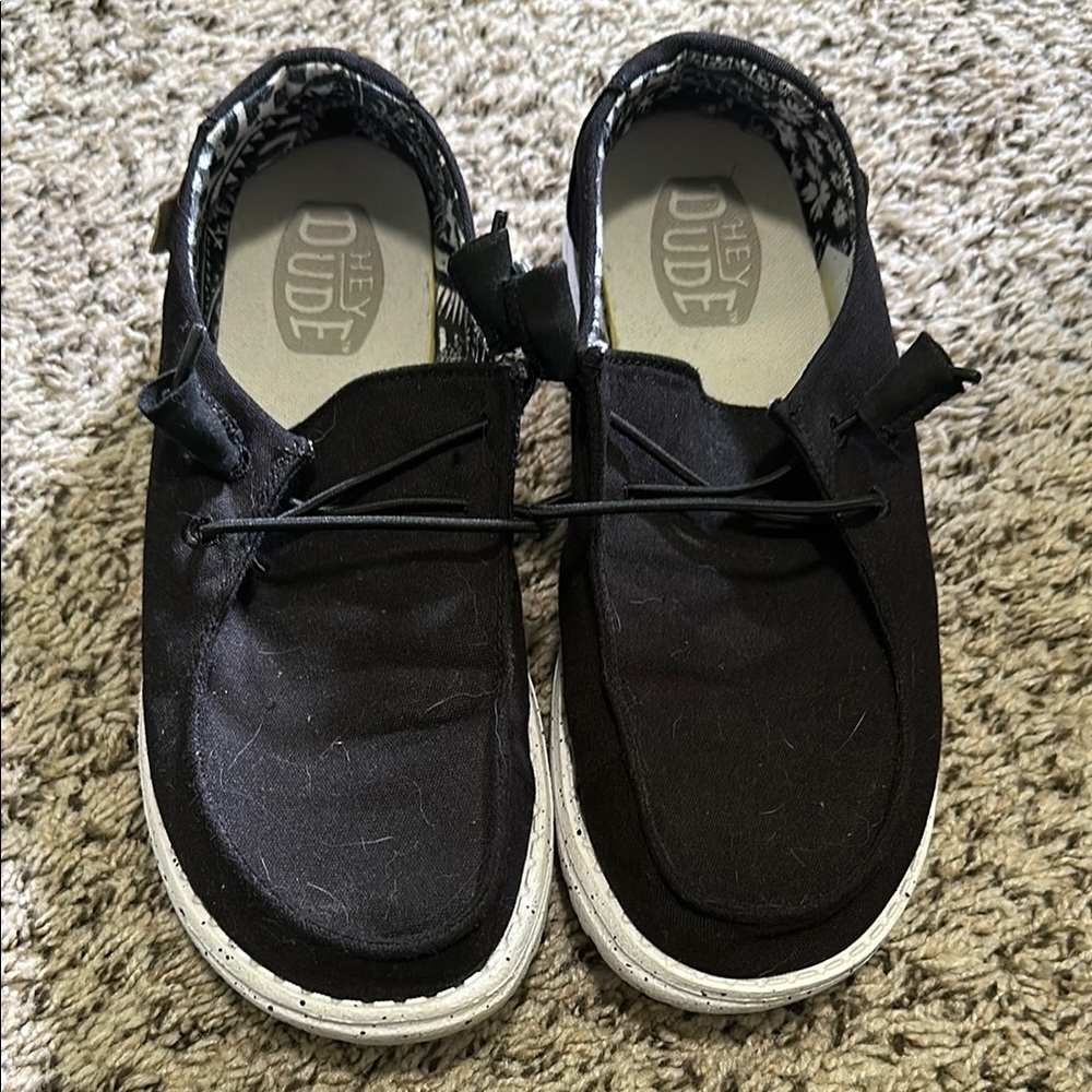 Hey Dude Black Moccasin Shoes Slip-On Casual